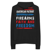 AMERICAN PATRIOT: FIREARMS, FAITH AND FREEDOM - ZIP HOODIE